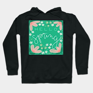 Green Hello Spring Hoodie